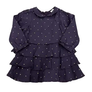 3 Pommes Girls Navy | Gold Dress