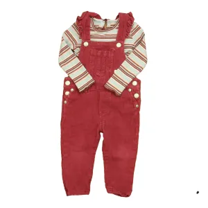 7 for all Mankind Girls Magenta | Blue Stripe Overalls
