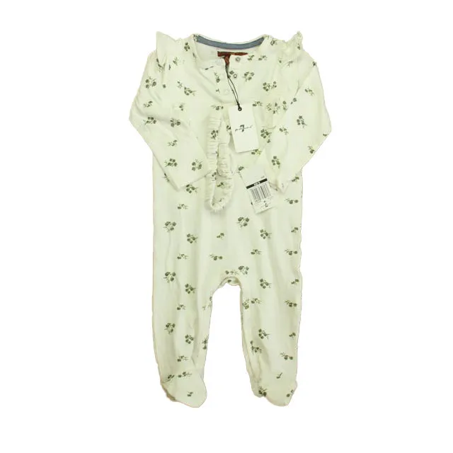 7 for all Mankind Girls White Floral Long Sleeve Outfit