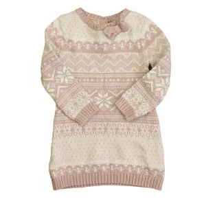 Adrienne Vittadini Bambini Girls Pink | White Sweater Dress