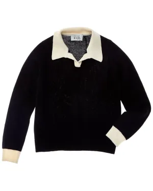 Autumn Cashmere Contrast Trim Wool & Cashmere-Blend Polo Sweater