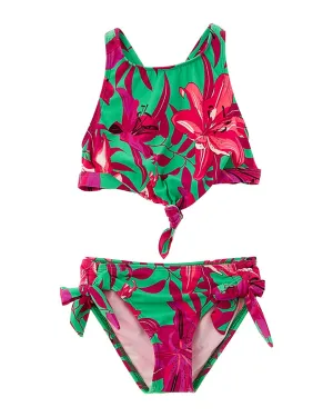 Beach Lingo Tie Front High Neck Bikini