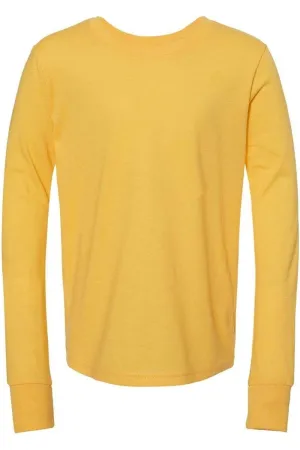 BELLA   CANVAS Youth Heather CVC Long Sleeve Tee