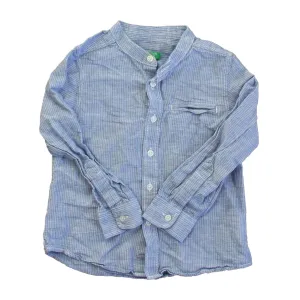 Benetton Boys Blue | White Stripe Button Down Long Sleeve
