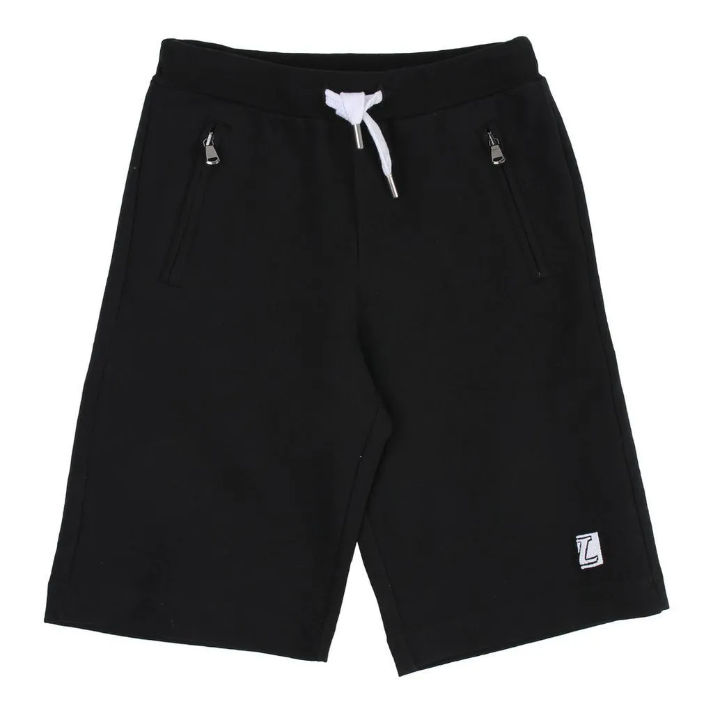 Black Logo Cotton Shorts