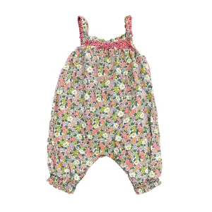 Boden Girls Pink | Green Floral Romper