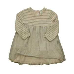 Boden Girls Pink | Silver Stripe Dress