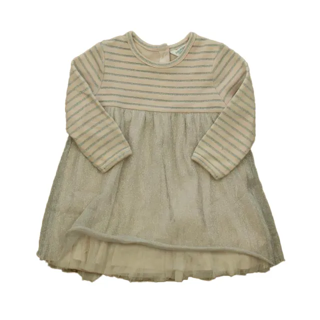 Boden Girls Pink | Silver Stripe Dress