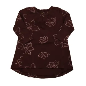 City Mouse Girls Maroon Floral Dress