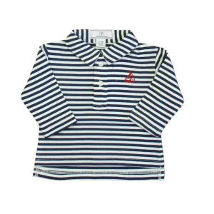 Classic Prep Boys Navy | Bright White | Red Rugby Shirt Size: 0-6 Months