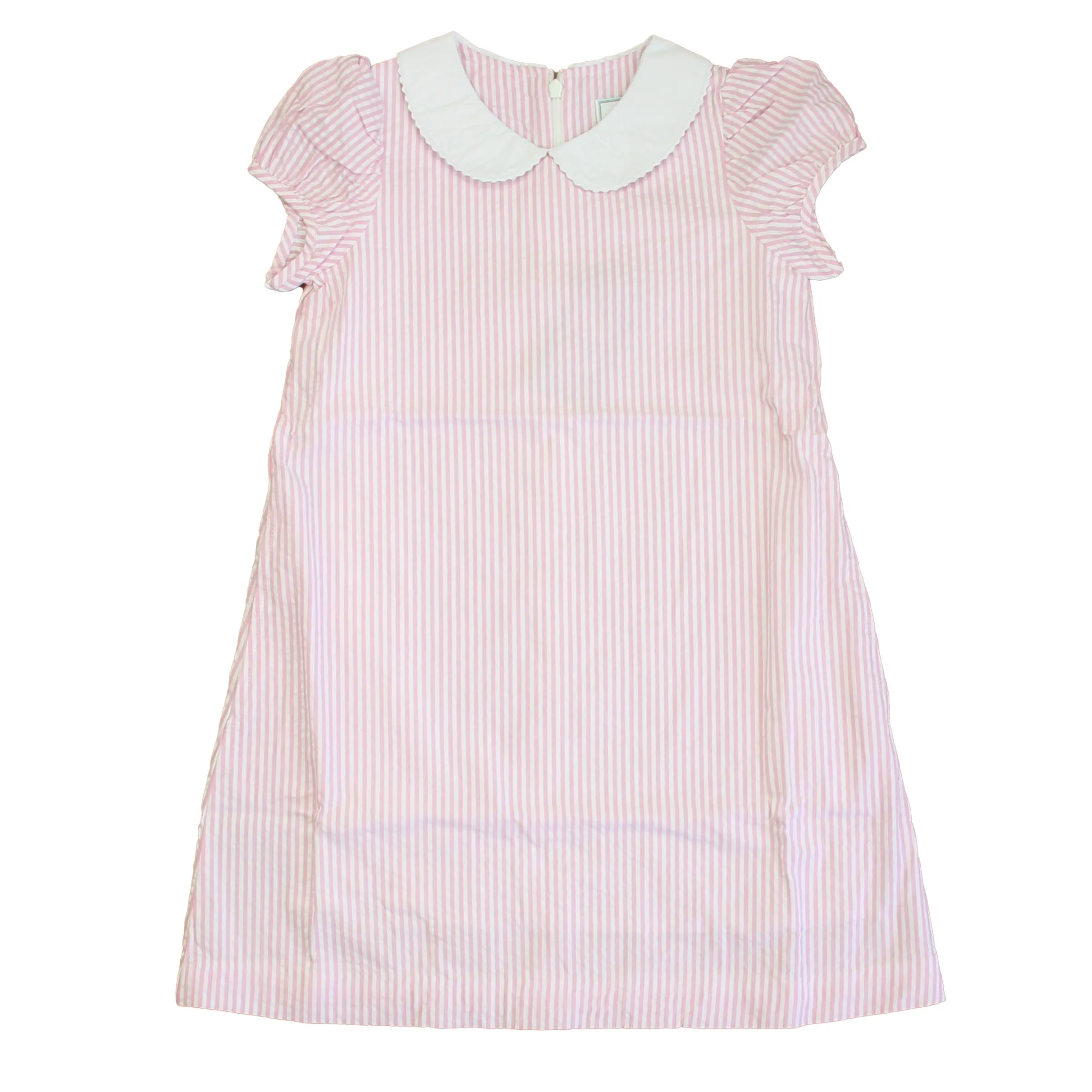 Classic Prep Girls Pink Seersucker Dress
