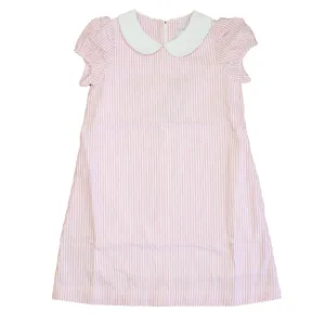 Classic Prep Girls Pink Seersucker Dress