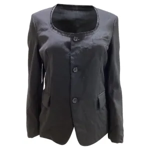 Comme des Gar?ons Frayed Jacket in Black Wool