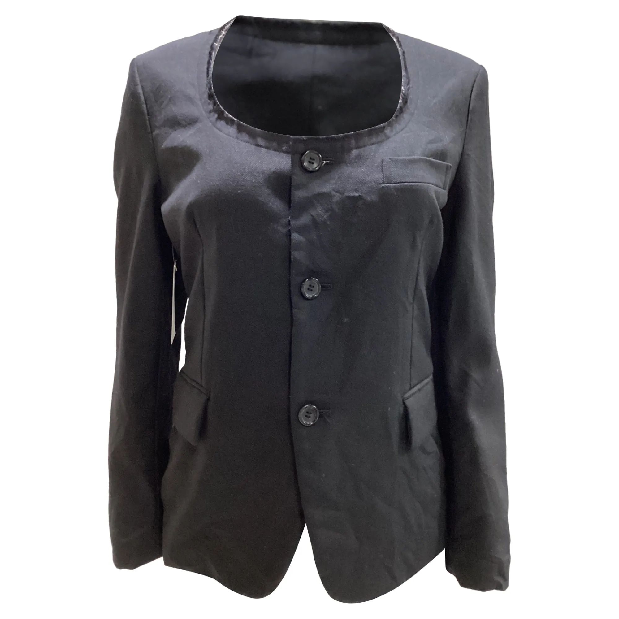 Comme des Gar?ons Frayed Jacket in Black Wool