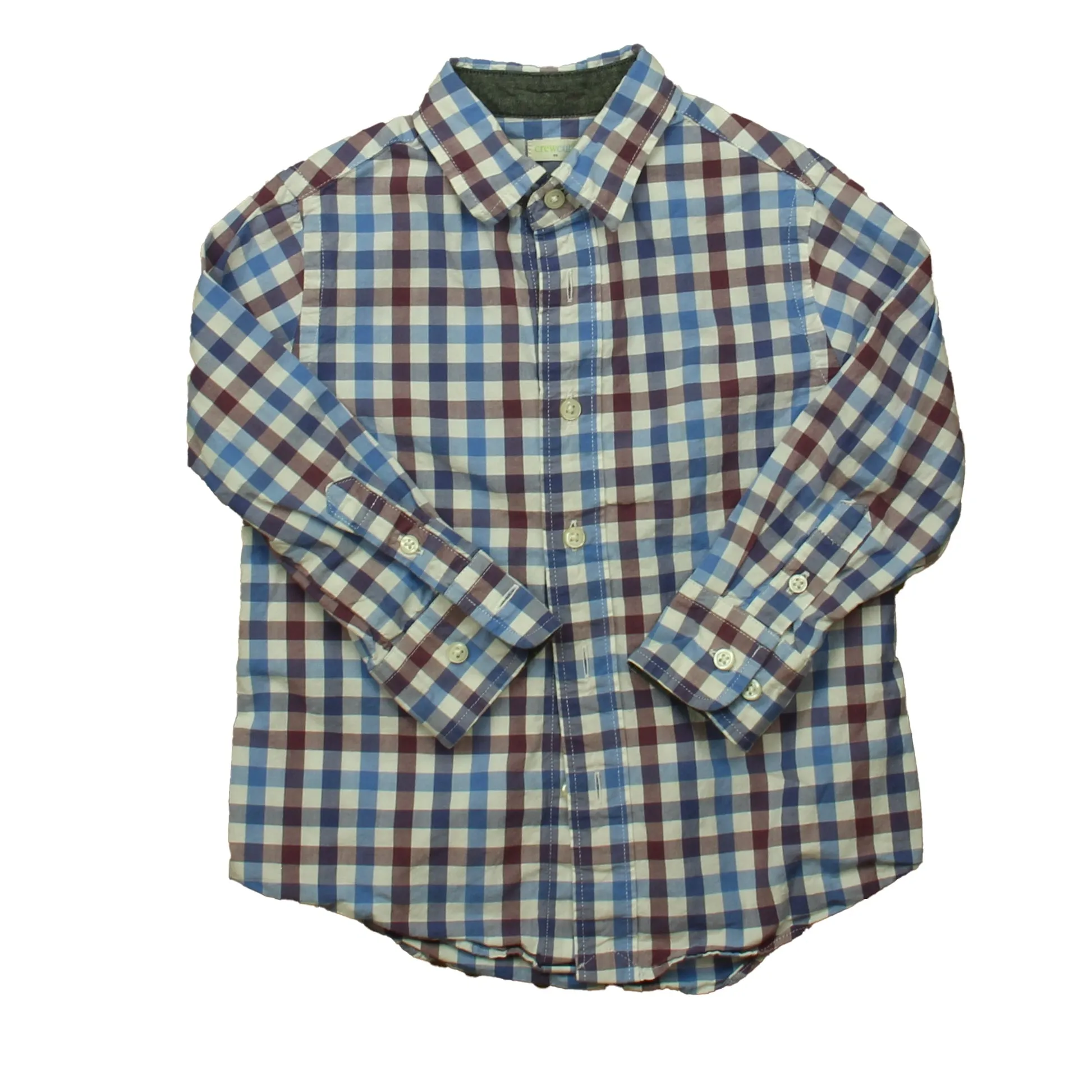 Crewcuts Boys Blue | Maroon Check Button Down Long Sleeve