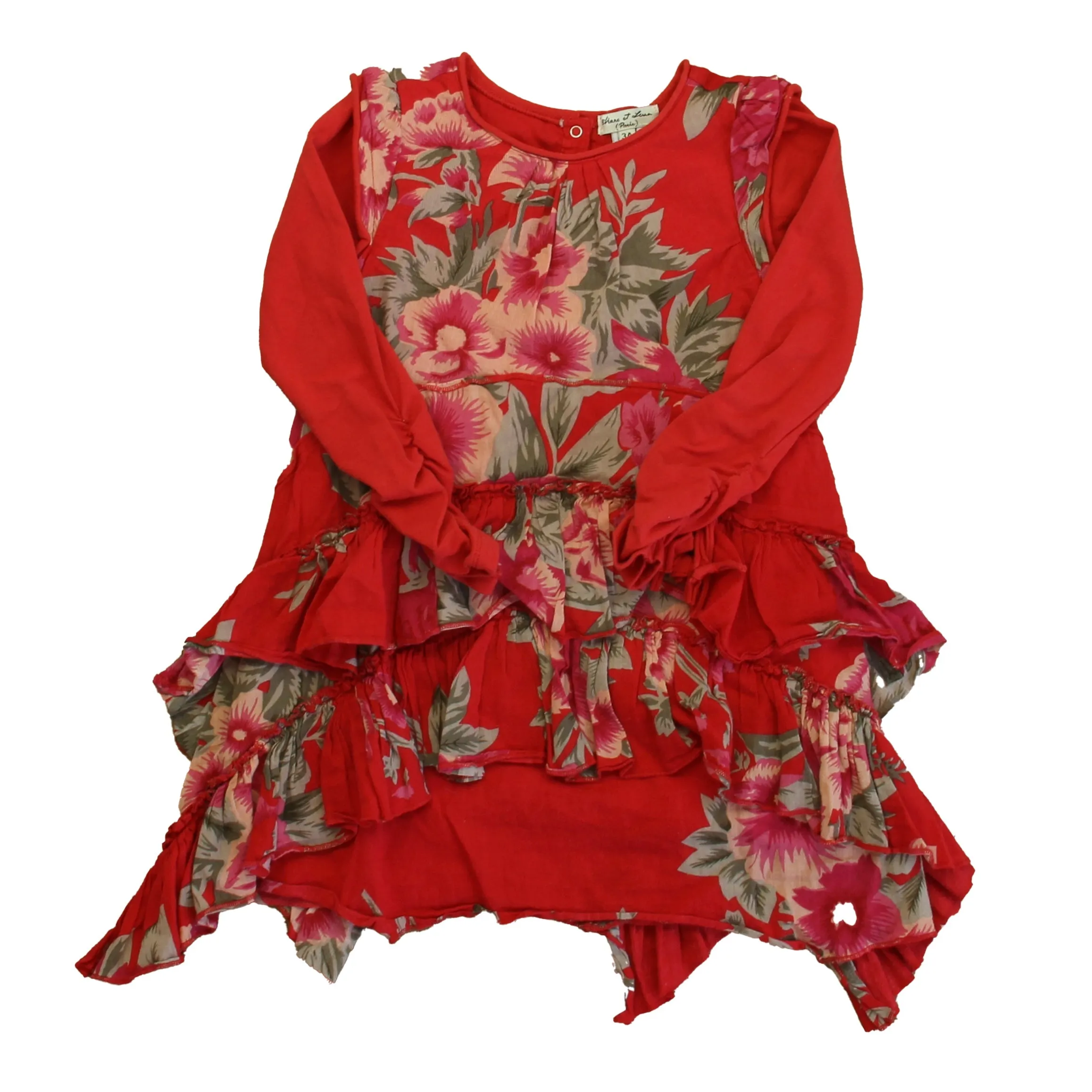 Eliane Et Lena Girls Red Floral Dress