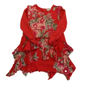 Eliane Et Lena Girls Red Floral Dress