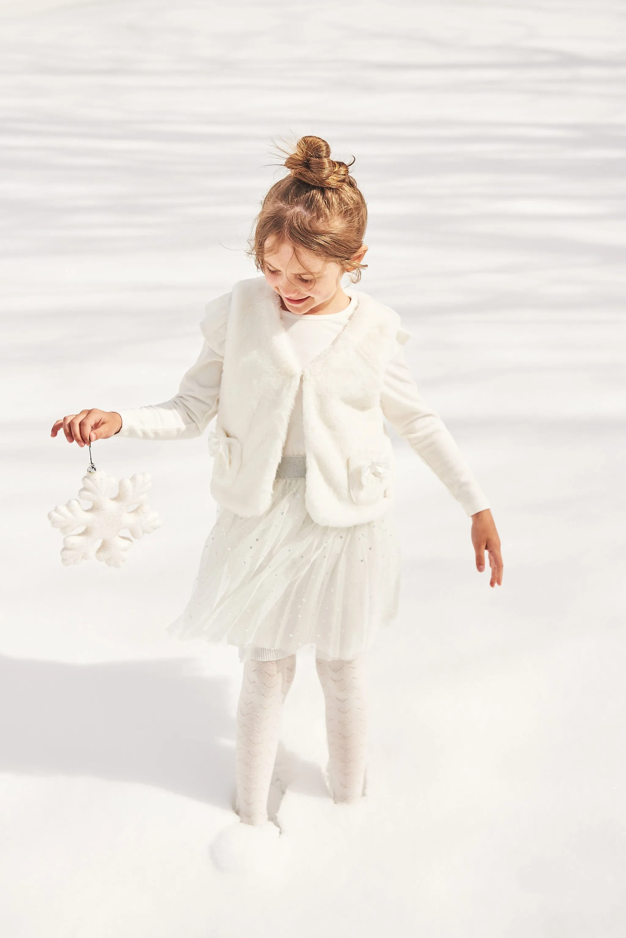 Faux Fur Vest Off White
