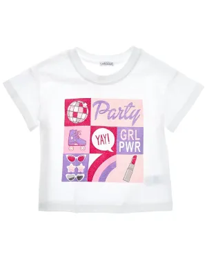 Flapdoodles Glitter Print Girl Power T-Shirt