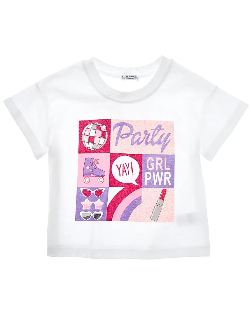 Flapdoodles Glitter Print Girl Power T-Shirt