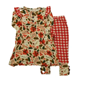 Gigi and Max Girls Pink Floral 2-piece Pajamas