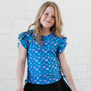 Girl's Flutter Sleeve Chloe Swim Top