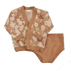 Grayson Collective Girls Mauve Floral Apparel Sets