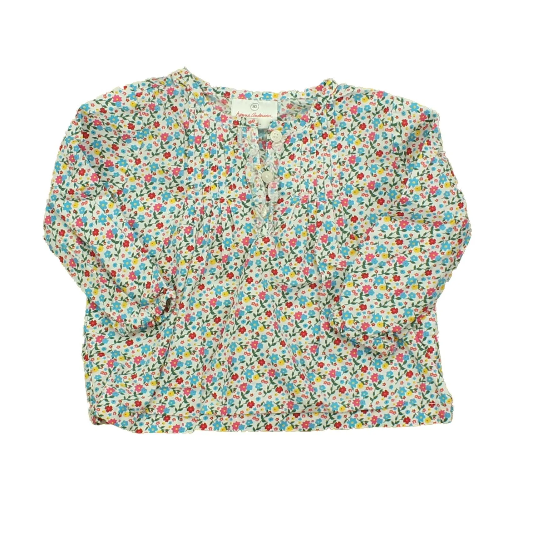Hanna Andersson Girls White | Multi | Floral Blouse