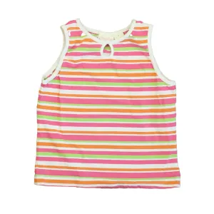 Hartstrings Girls Pink | White | Orange Stripe Tank Top