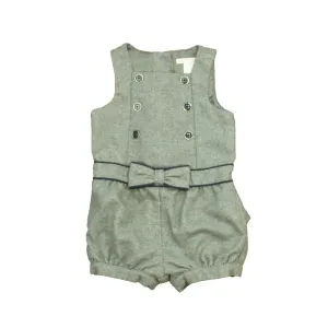 Janie and Jack Girls Gray | Navy Romper
