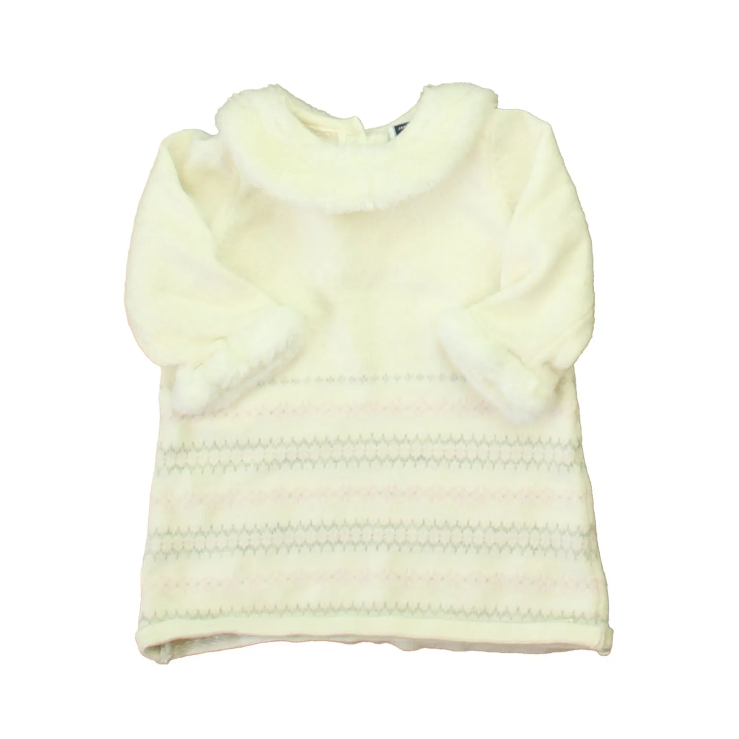 Janie and Jack Girls Ivory | Pink | Gray Sweater Dress