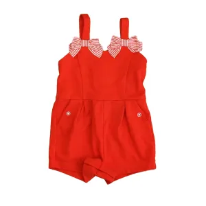 Janie and Jack Girls Red | White Romper