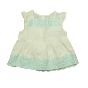 Janie and Jack Girls White | Aqua Blouse