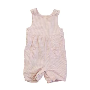 JoJo Maman Bebe Girls Pink | White Stripe Romper