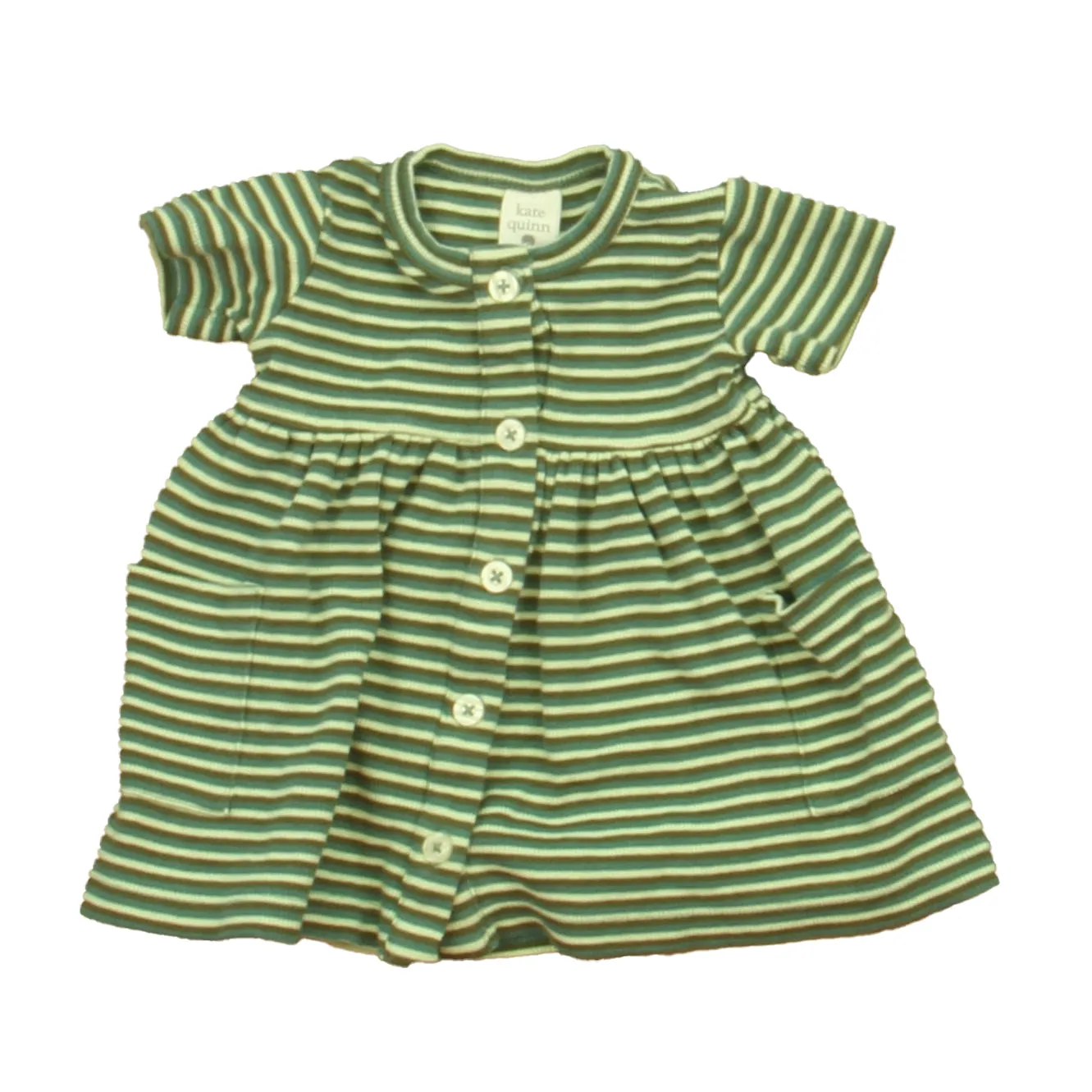 Kate Quinn Organics Girls Green Stripe Dress