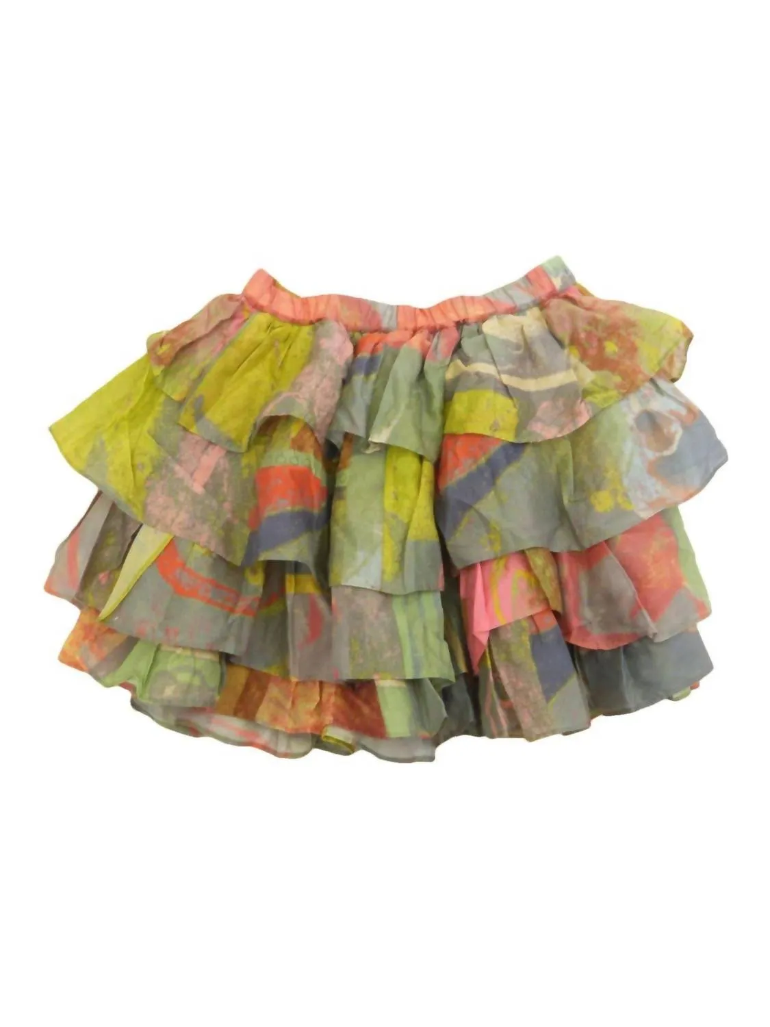 Kids Print Ruffle Layers Skirt In Pastel