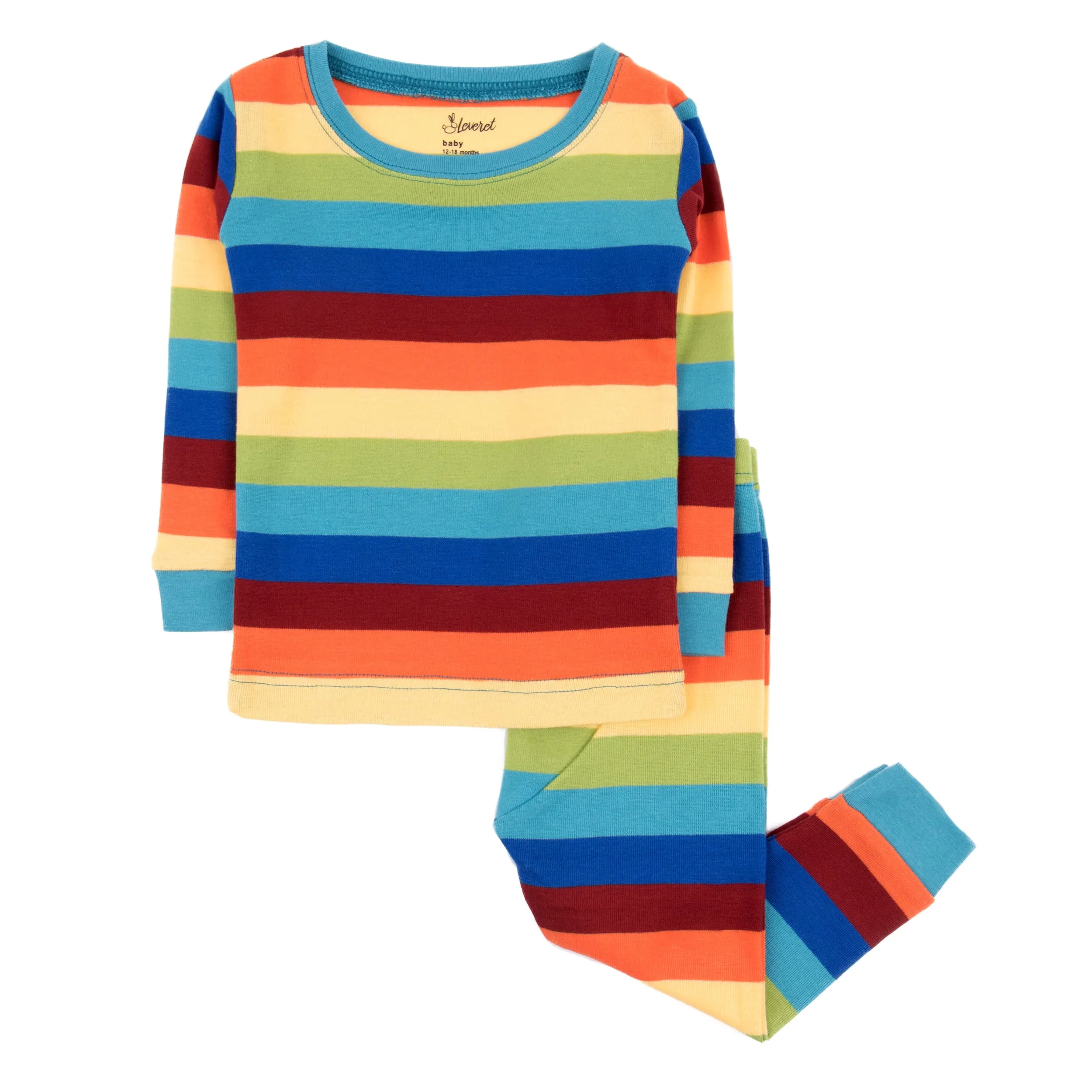 Kids Two Piece Cotton Pajamas Boys Striped
