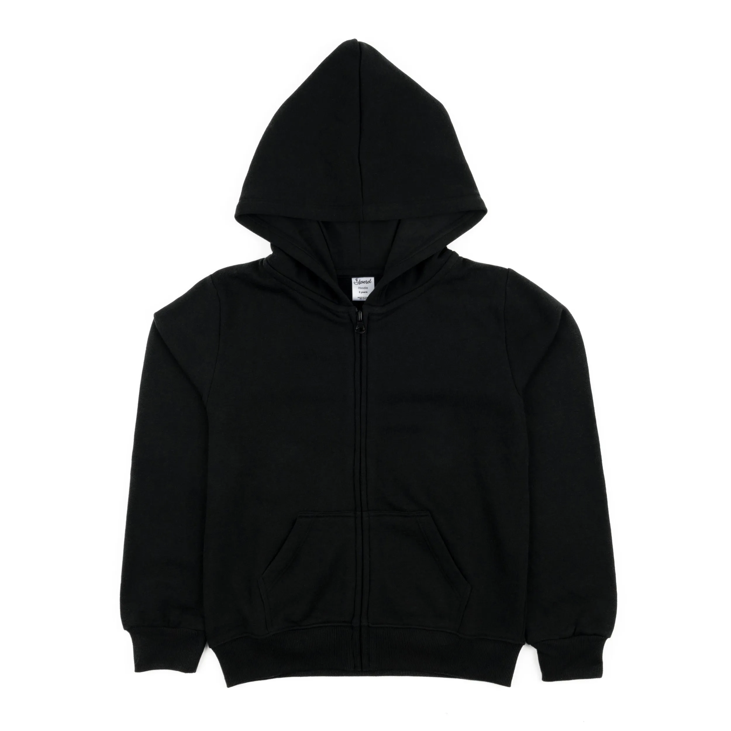 Kids Zipper Sweat Hoodie Neutral Solid Color