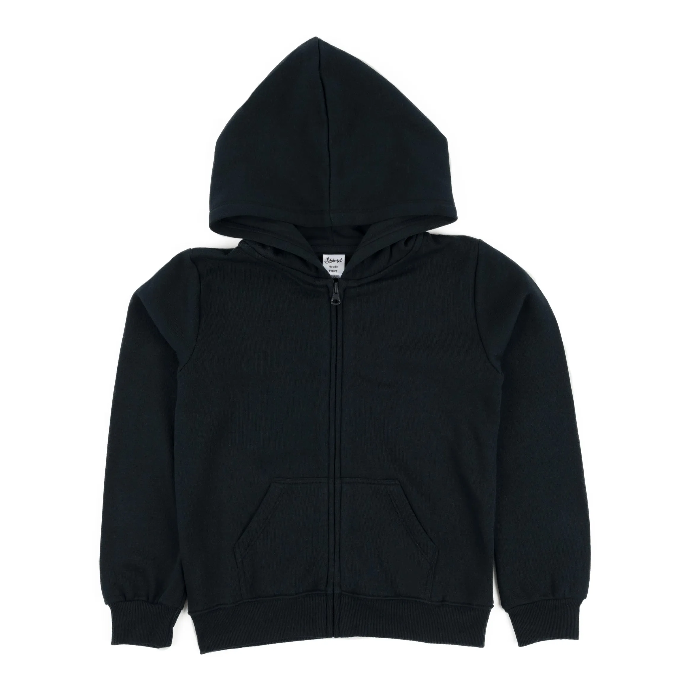 Kids Zipper Sweat Hoodie Neutral Solid Color