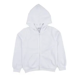 Kids Zipper Sweat Hoodie Neutral Solid Color