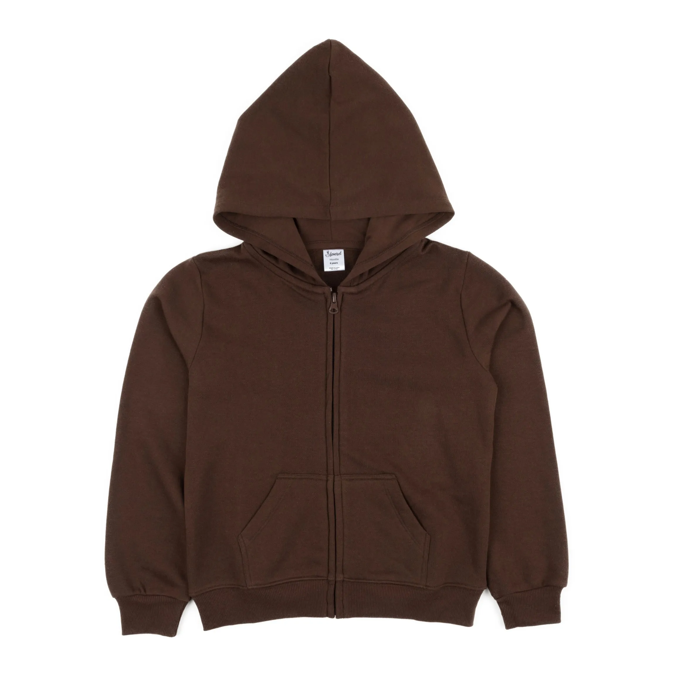 Kids Zipper Sweat Hoodie Neutral Solid Color