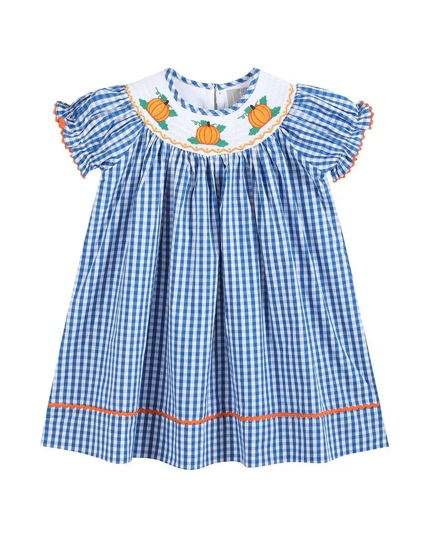 Lil Cactus Gingham Pumpkin Smocked Bishop Dress