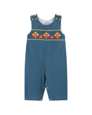 Lil Cactus Turkey Smocked Overall