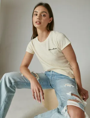 Lucky Brand Women's Striped Baby Tee