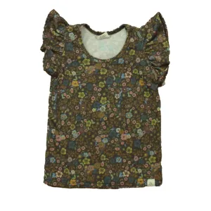 Lulu   Roo Girls Brown Floral | Green Apparel Sets