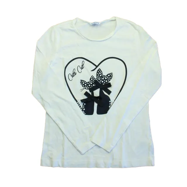 Mayoral Girls White | Black Long Sleeve T-Shirt