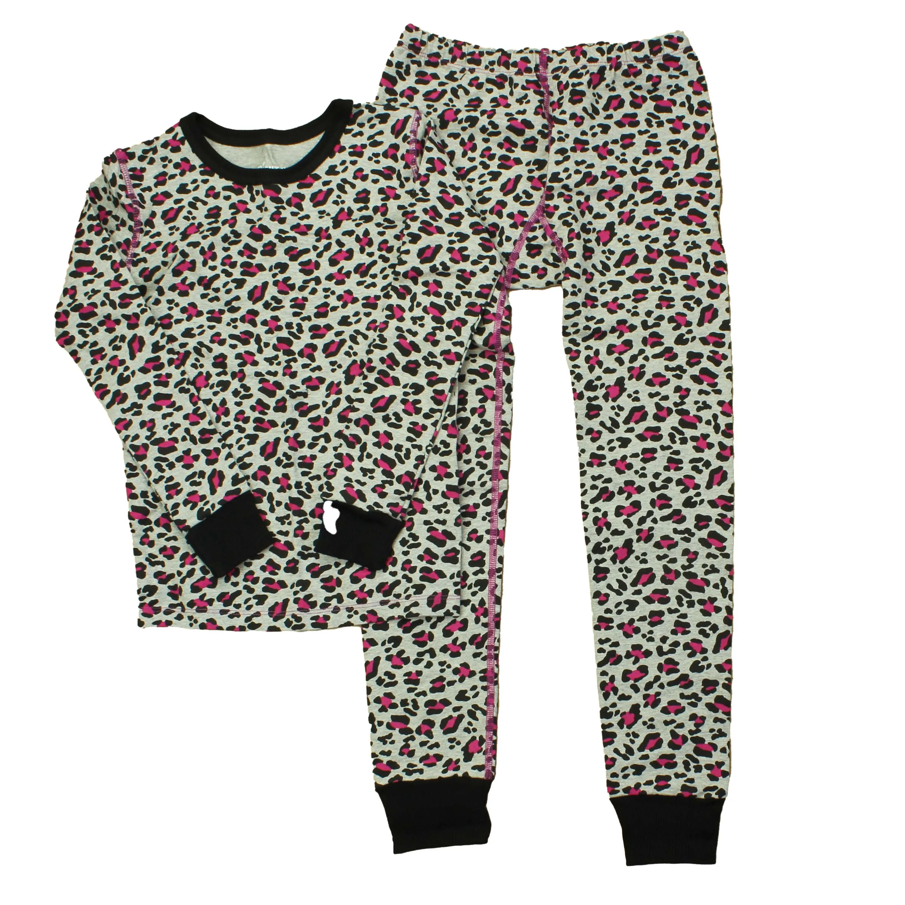 Mightly Girls Grey | Pink | Black 2-piece Pajamas