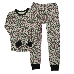 Mightly Girls Grey | Pink | Black 2-piece Pajamas