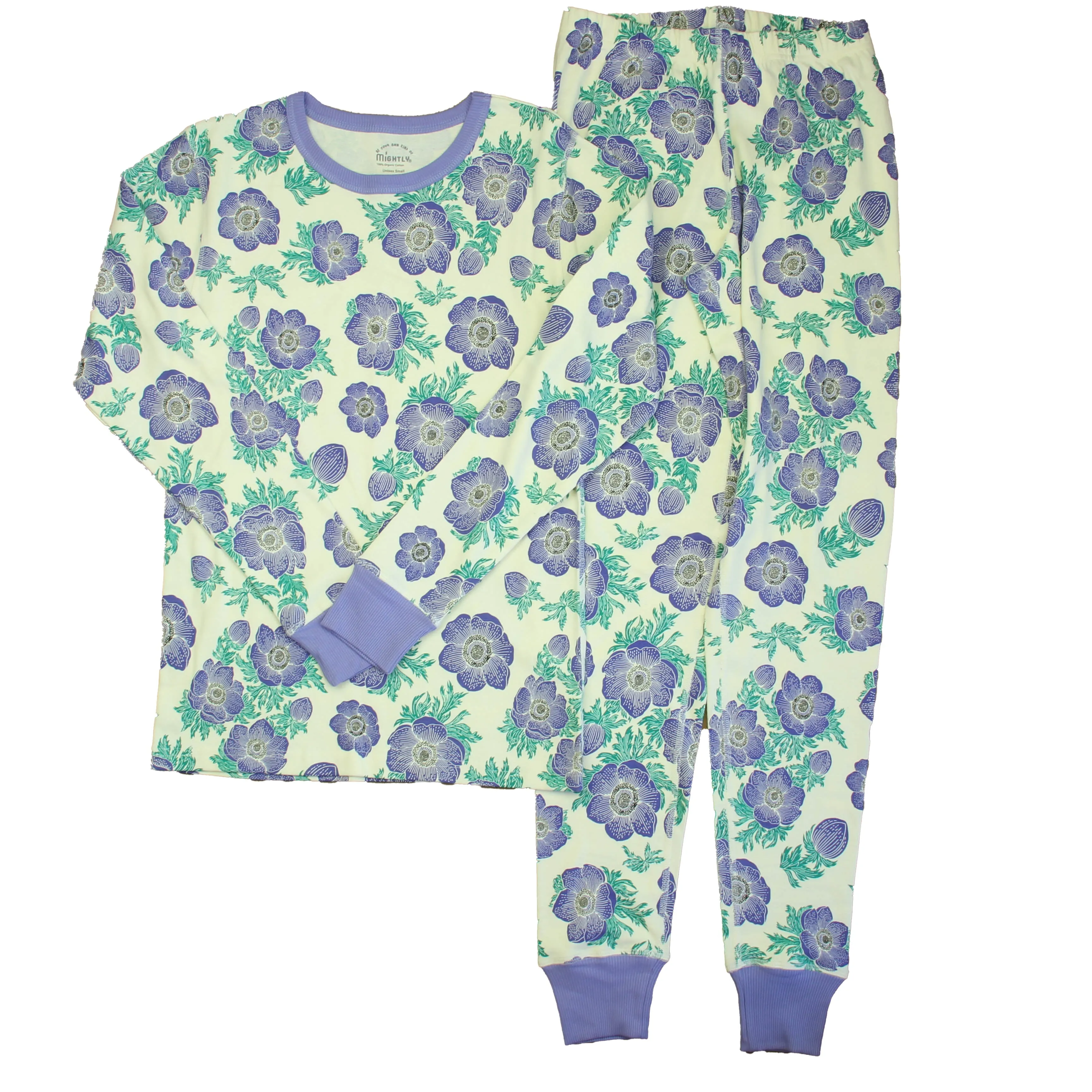 Mightly Girls Ivory | Purple Hydrangea 2-piece Pajamas