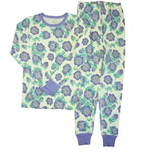 Mightly Girls Ivory | Purple Hydrangea 2-piece Pajamas